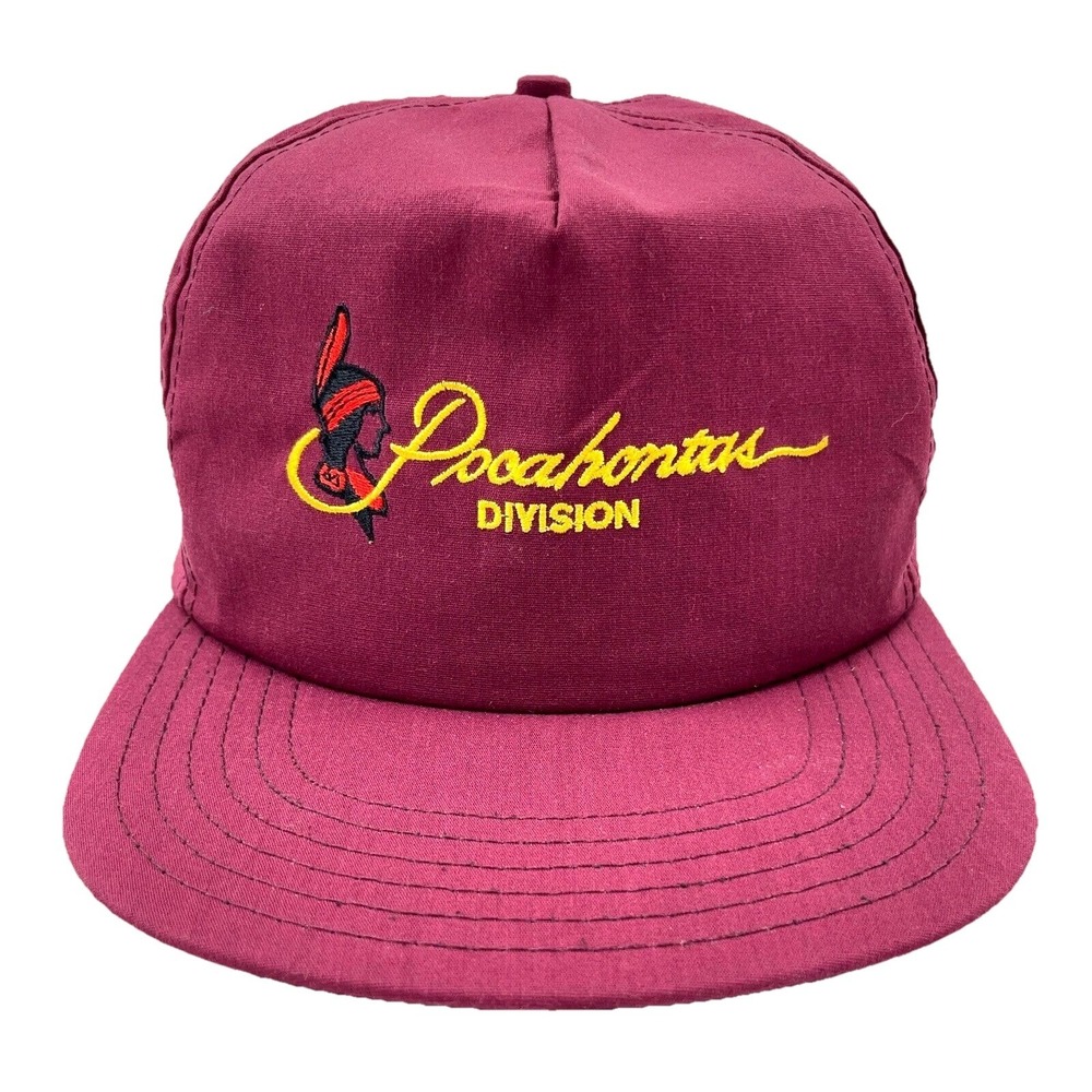 Vintage Pocahontas Rail Road Trucker Hat Cap Snapback USA 90s Norfolk Southern